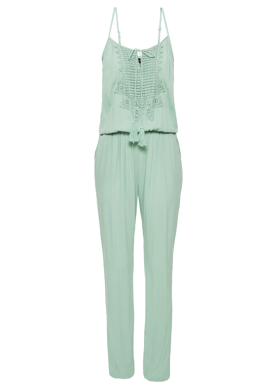 Ολόσωμη φόρμα με δαντέλα-Πράσινο παστέλ-BODYFLIRT