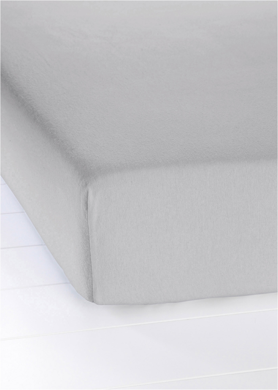 Βαμβακερό κατωσέντονο «Flanella»-Γκρι Ανοιχτό-bpc living bonprix collection