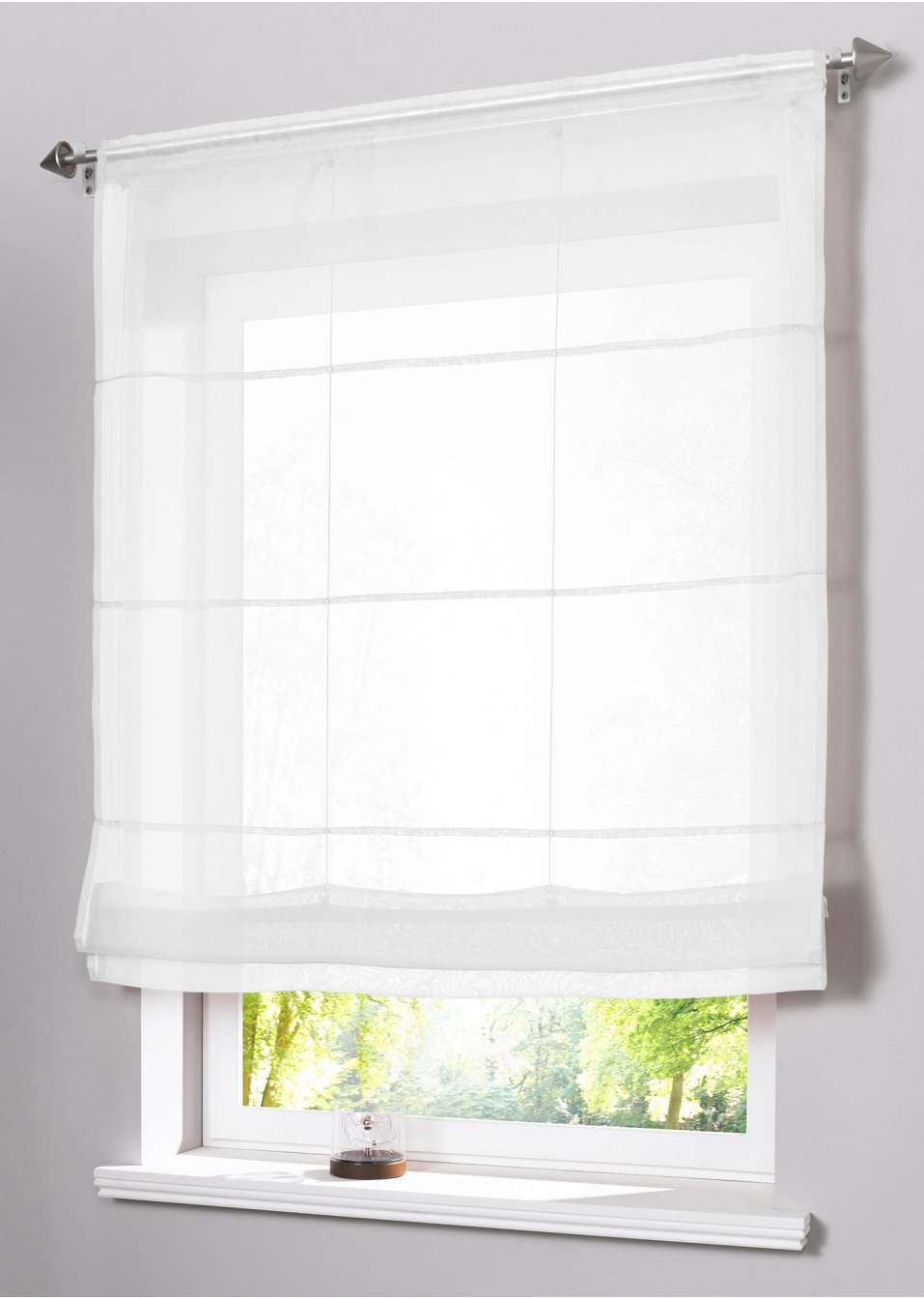 Ρόμαν «Voile», με κορδόνι-Λευκό-bpc living bonprix collection