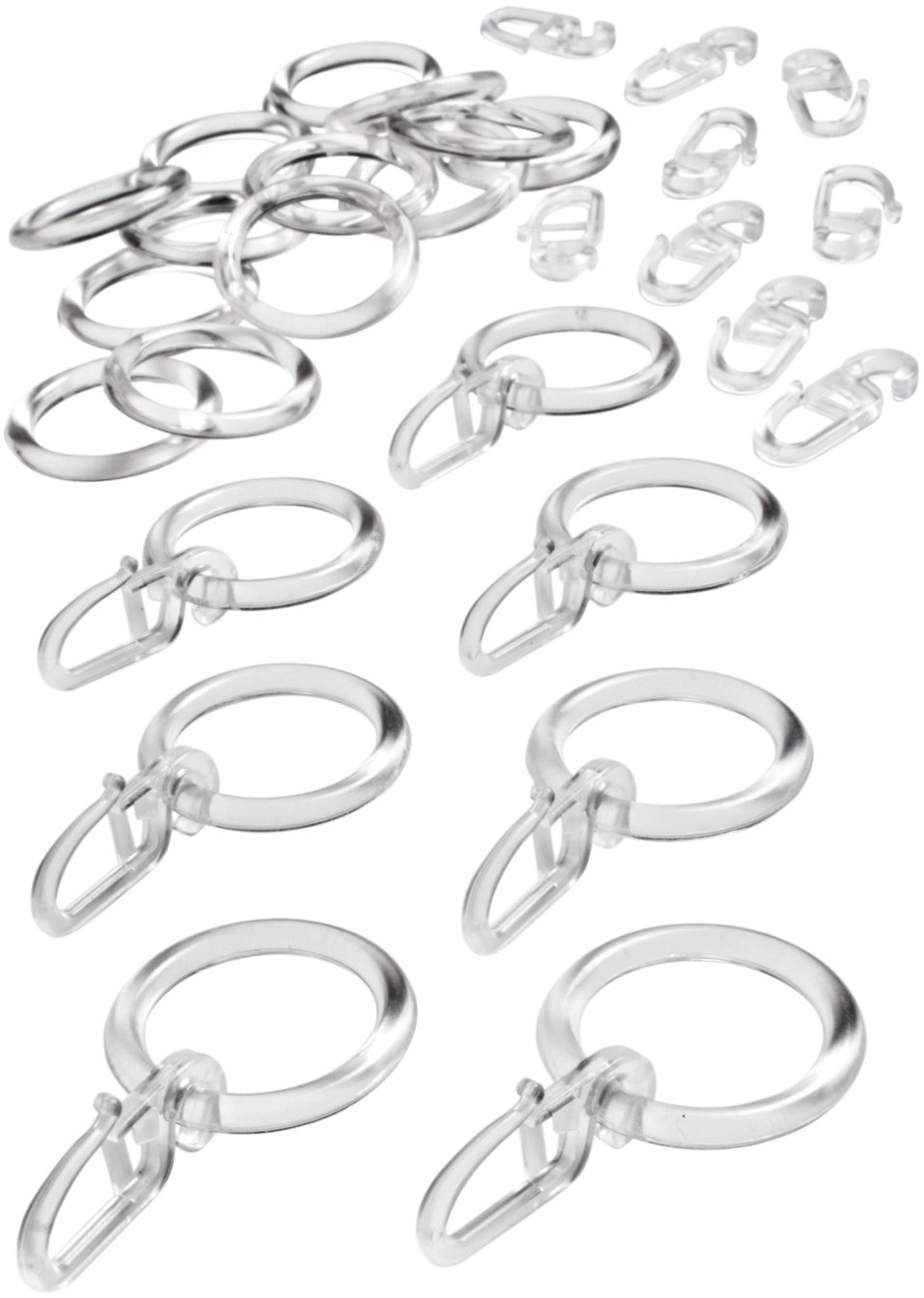 Κρίκοι με γάντζο (σετ 30 τεμαχίων)-Διάφανο-bpc living bonprix collection