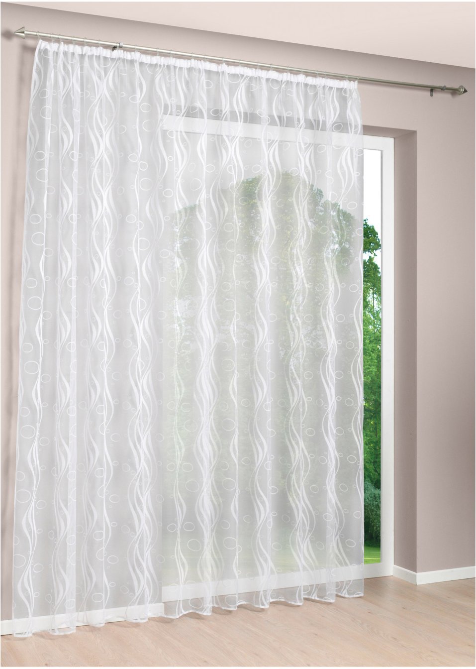 Κουρτίνα «Riga» (μονή συσκευασία), με σούρες-Λευκό-bpc living bonprix collection