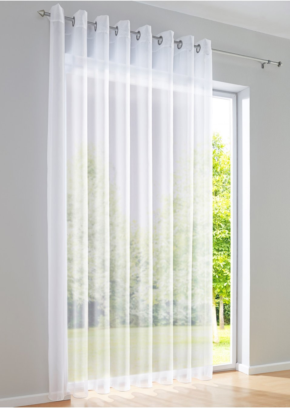 Μονόχρωμη κουρτίνα (μονή συσκευασία)-Λευκό-bpc living bonprix collection