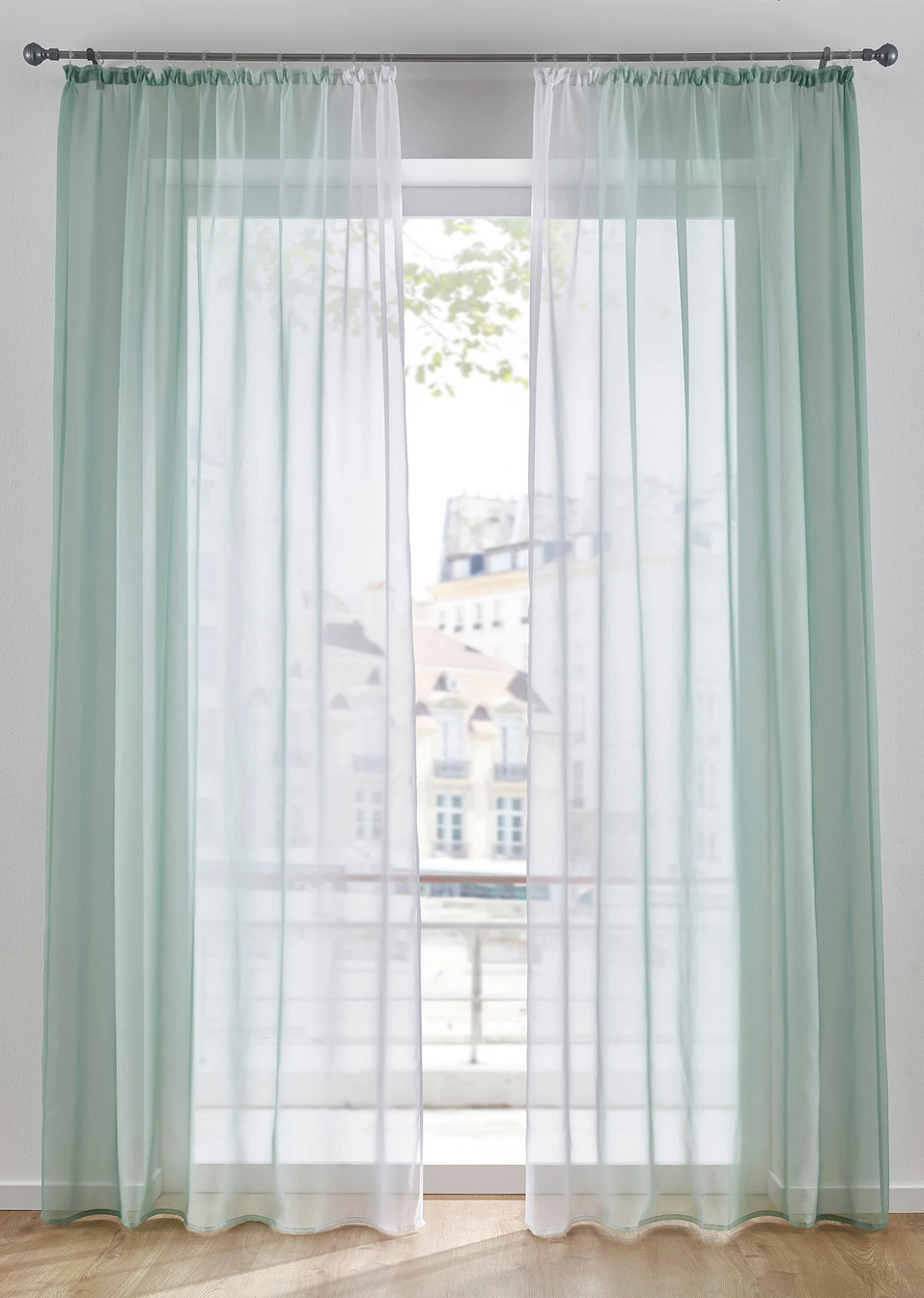 Ντεγκραντέ κουρτίνα (συσκευασία των 2)-Απαλό πράσινο-bpc living bonprix collection