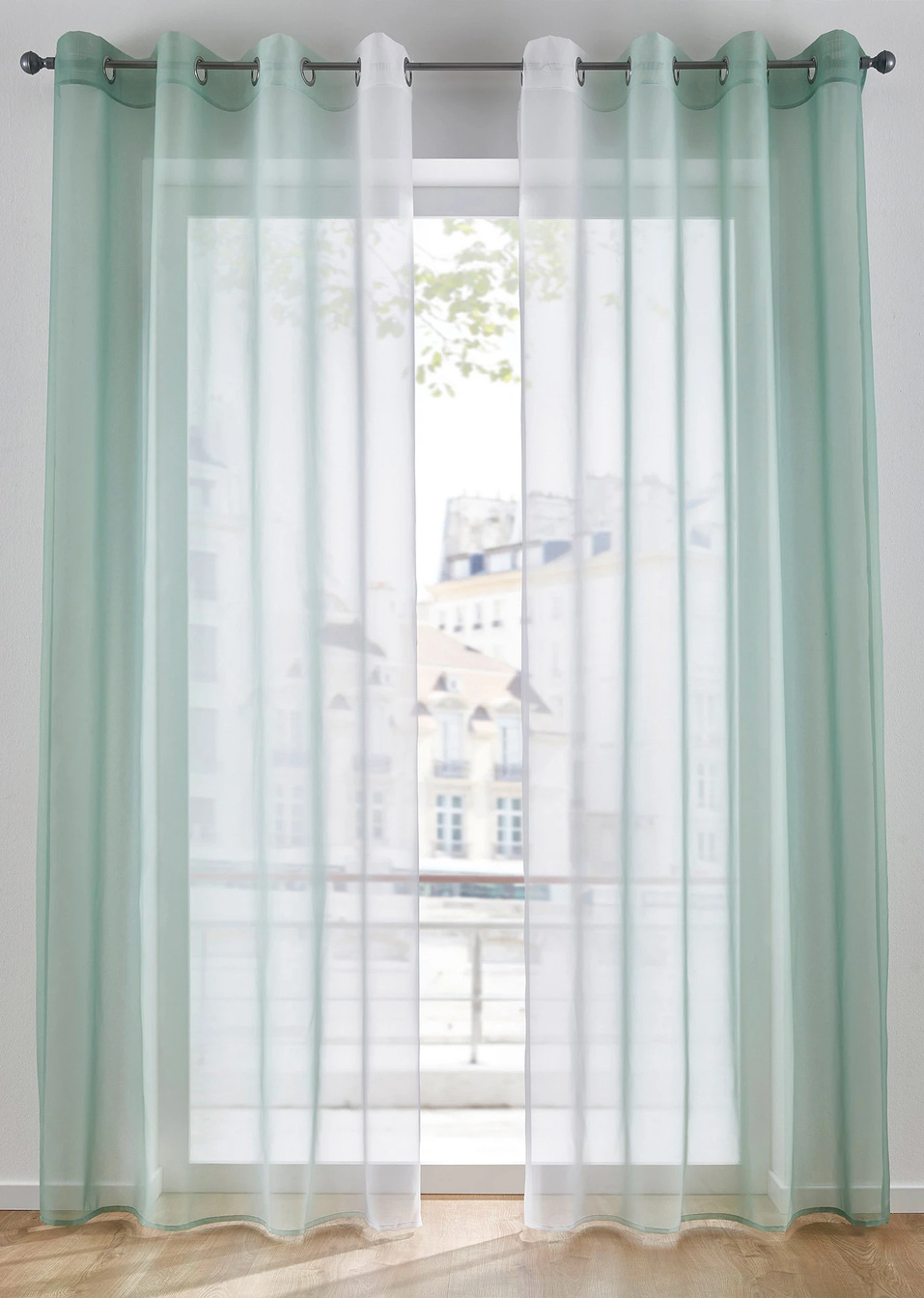 Ντεγκραντέ κουρτίνα (συσκευασία των 2)-Απαλό πράσινο-bpc living bonprix collection