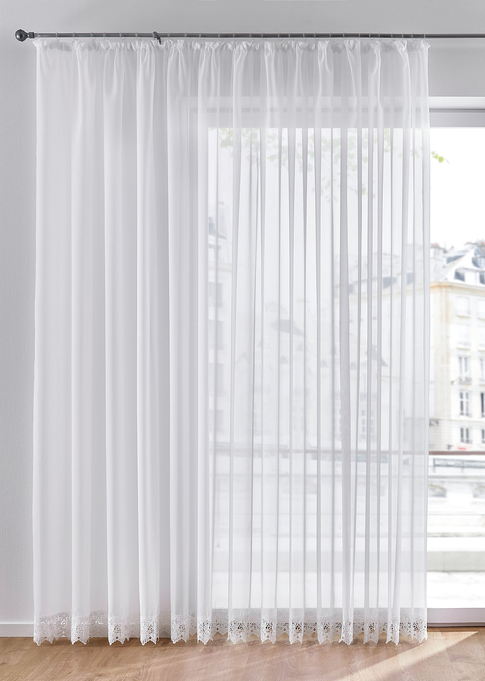 Κουρτίνα «Danika» (μονή συσκευασία), με σούρες-Λευκό-bpc living bonprix collection