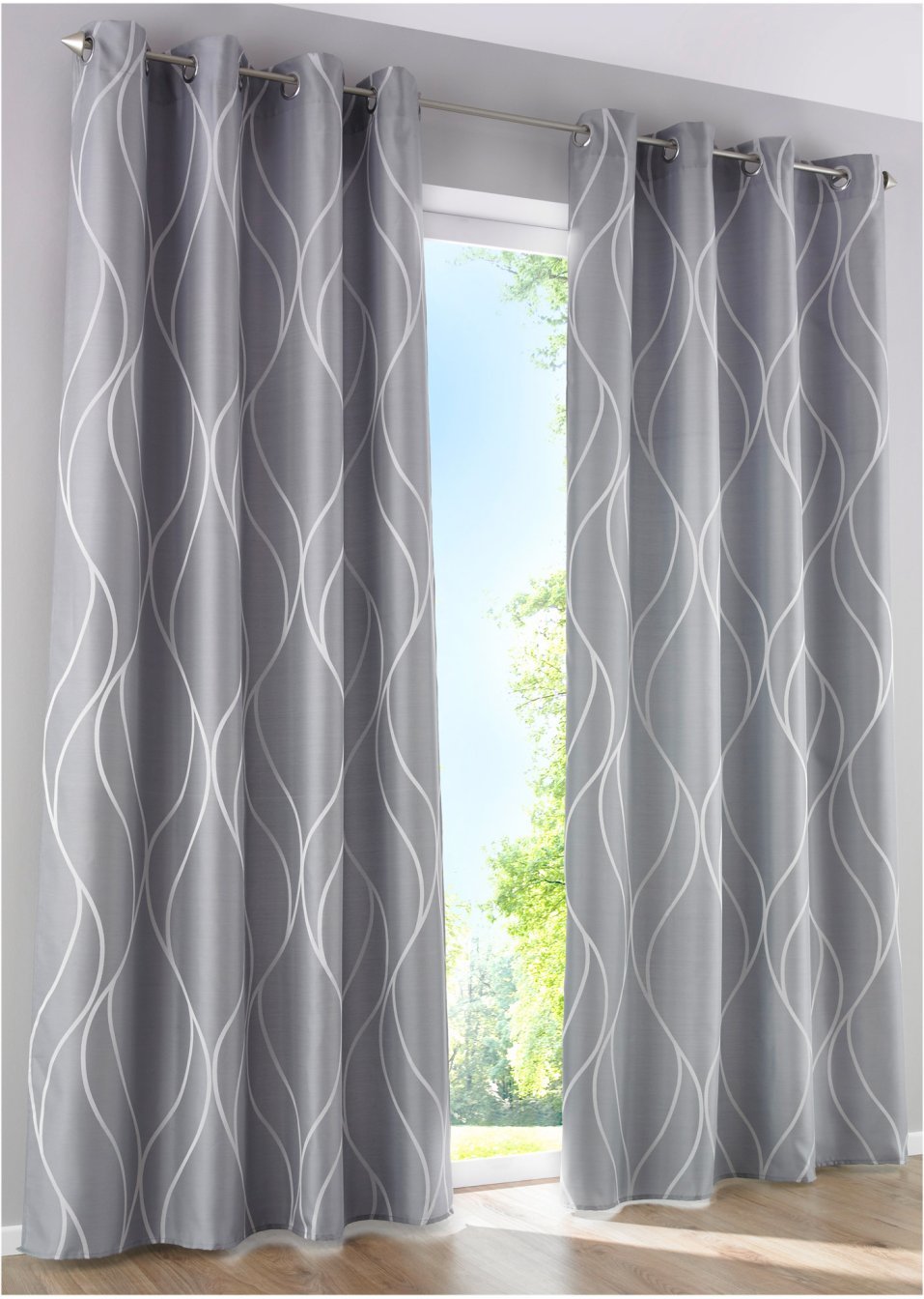 Κουρτίνα «Rick» (μονή συσκευασία)-Γκρι-bpc living bonprix collection