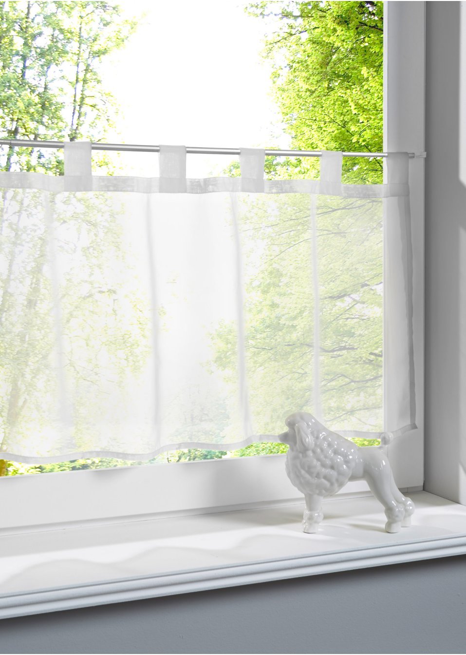 Κουρτινάκι μπιστρό «Tinta unita», με θηλιές-Κρεμ-bpc living bonprix collection