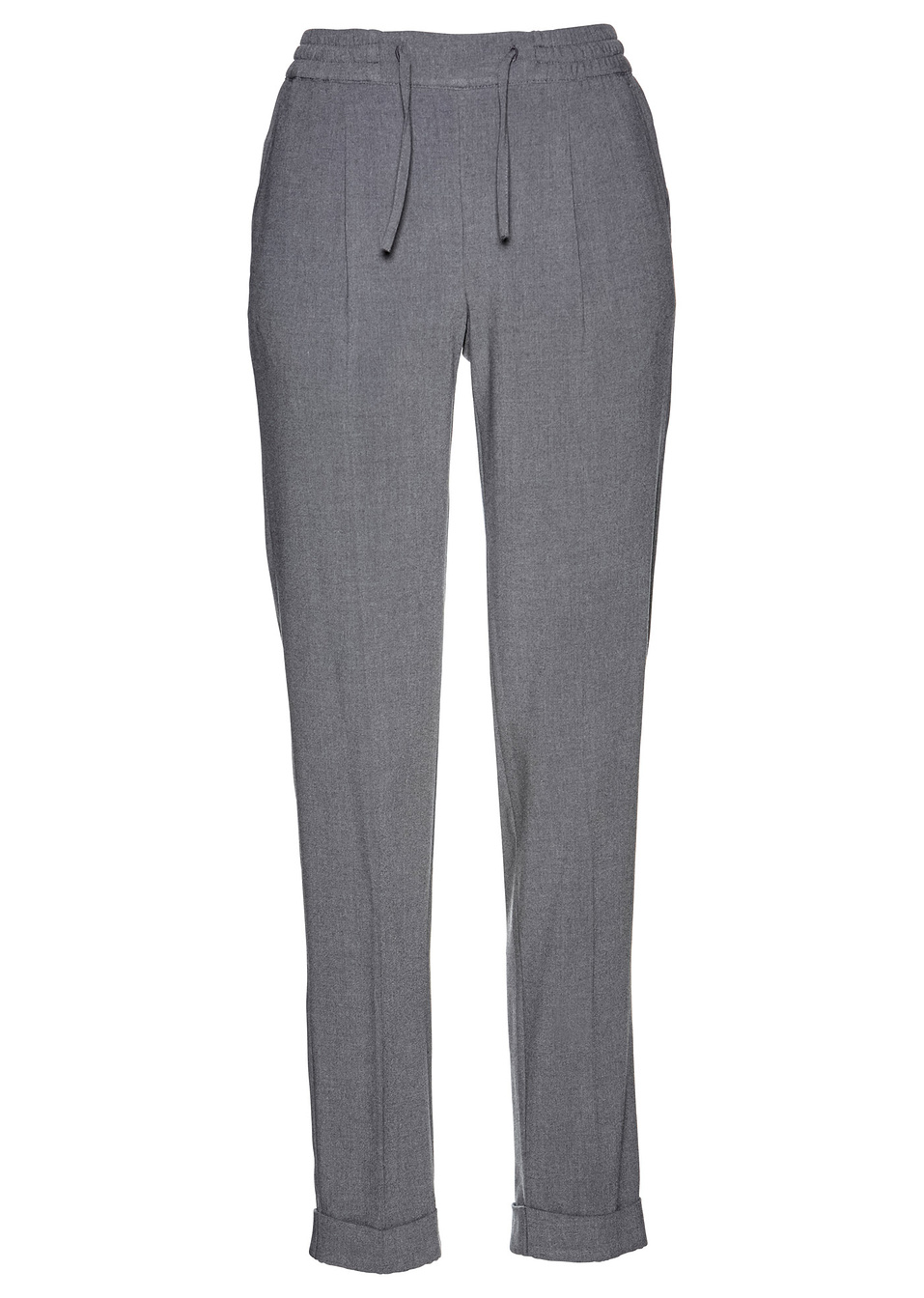 Παντελόνι με λάστιχο-Γκρι μελανζέ-bpc selection bonprix collection