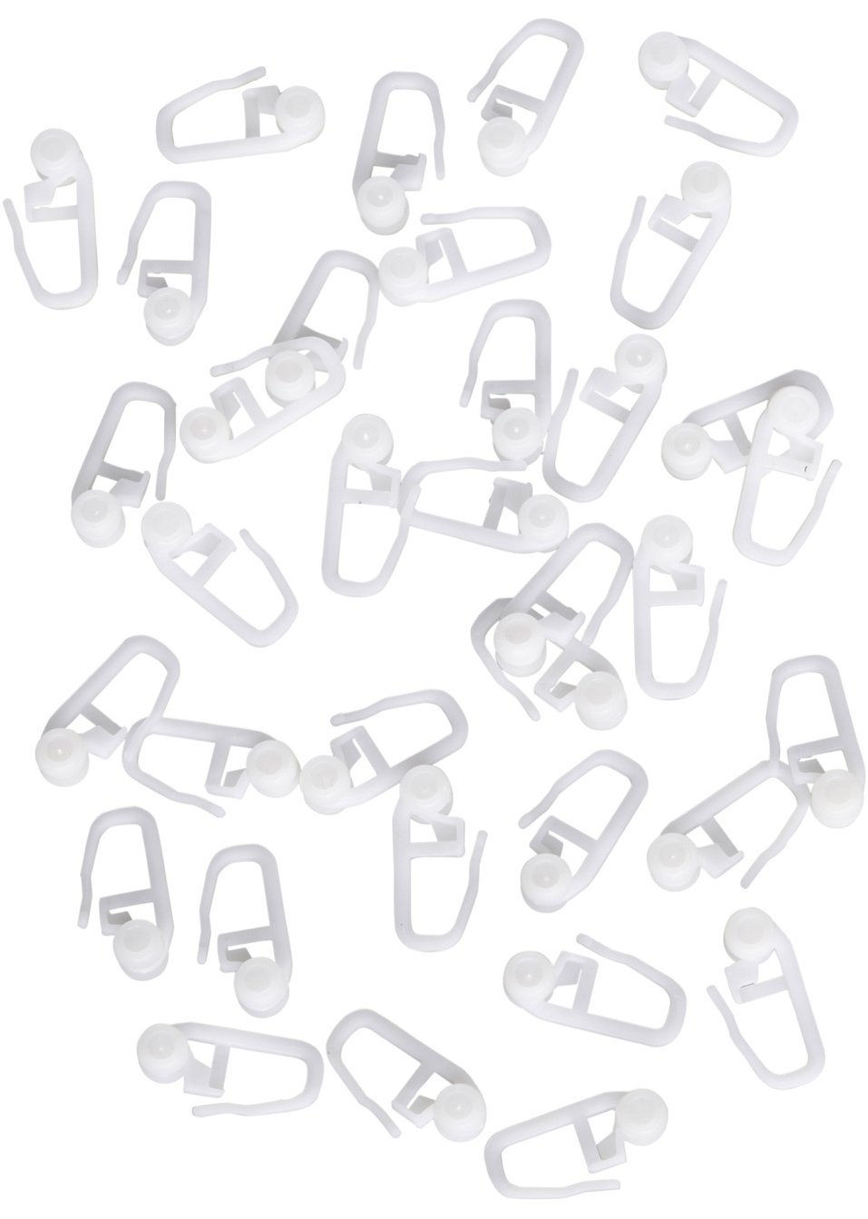 Γαντζάκια για την κουρτίνα με ροδάκια (συσκευασία των 50)-Λευκό-bpc living bonprix collection