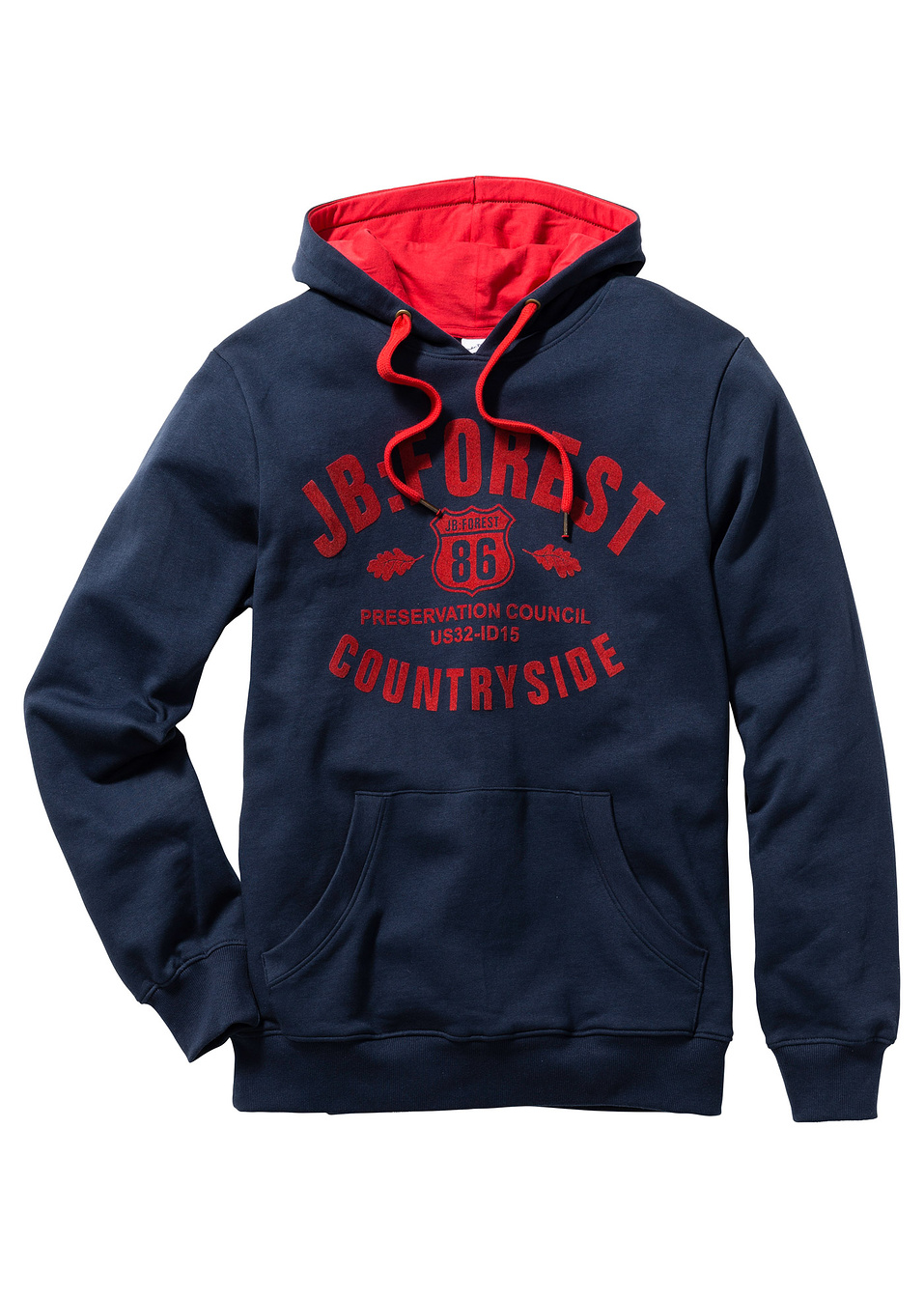 Φούτερ με κουκούλα-Μπλε σκούρο-John Baner JEANSWEAR