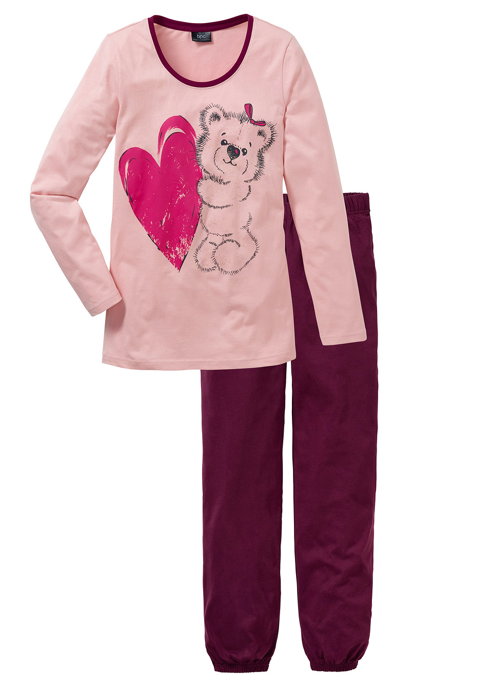 Πιτζάμα-Ροζ vintage με στάμπα-bpc bonprix collection