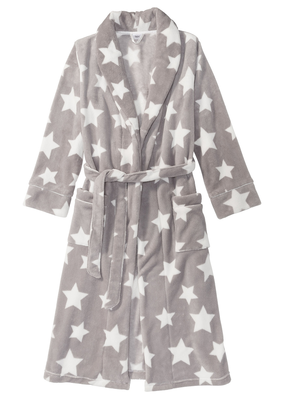 Халат от флийс-Сиво/Кремаво бяло пъстро-bpc bonprix collection