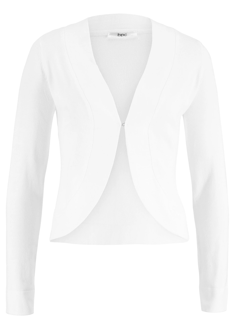Плетено болеро с дълги ръкави-Бяло-bpc bonprix collection