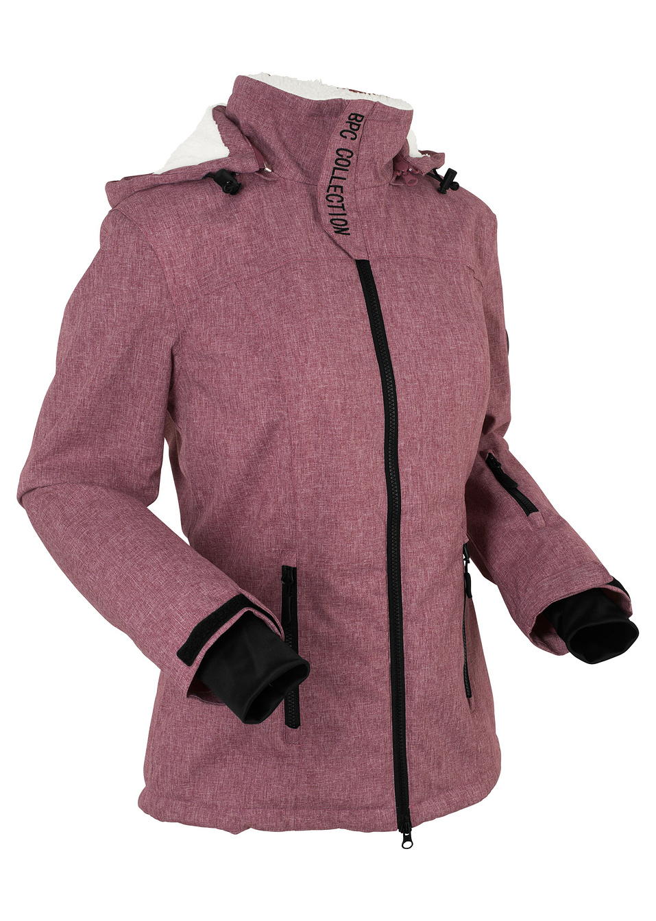 Практично яке с екологична кожа-Бордо меланж-bpc bonprix collection