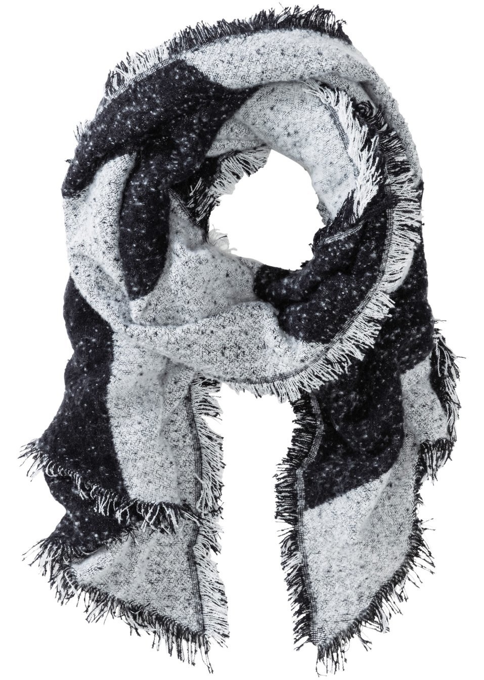 Κασκόλ XXL "Soft Touch"-Μαύρο/Λευκό ριγέ-bpc bonprix collection