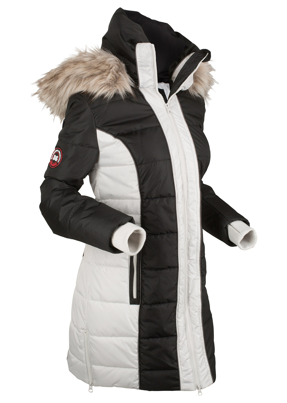 Μακρύ μπουφάν outdoor με ανακυκλωμένο πολυέστερ-Μαύρο-bpc bonprix collection