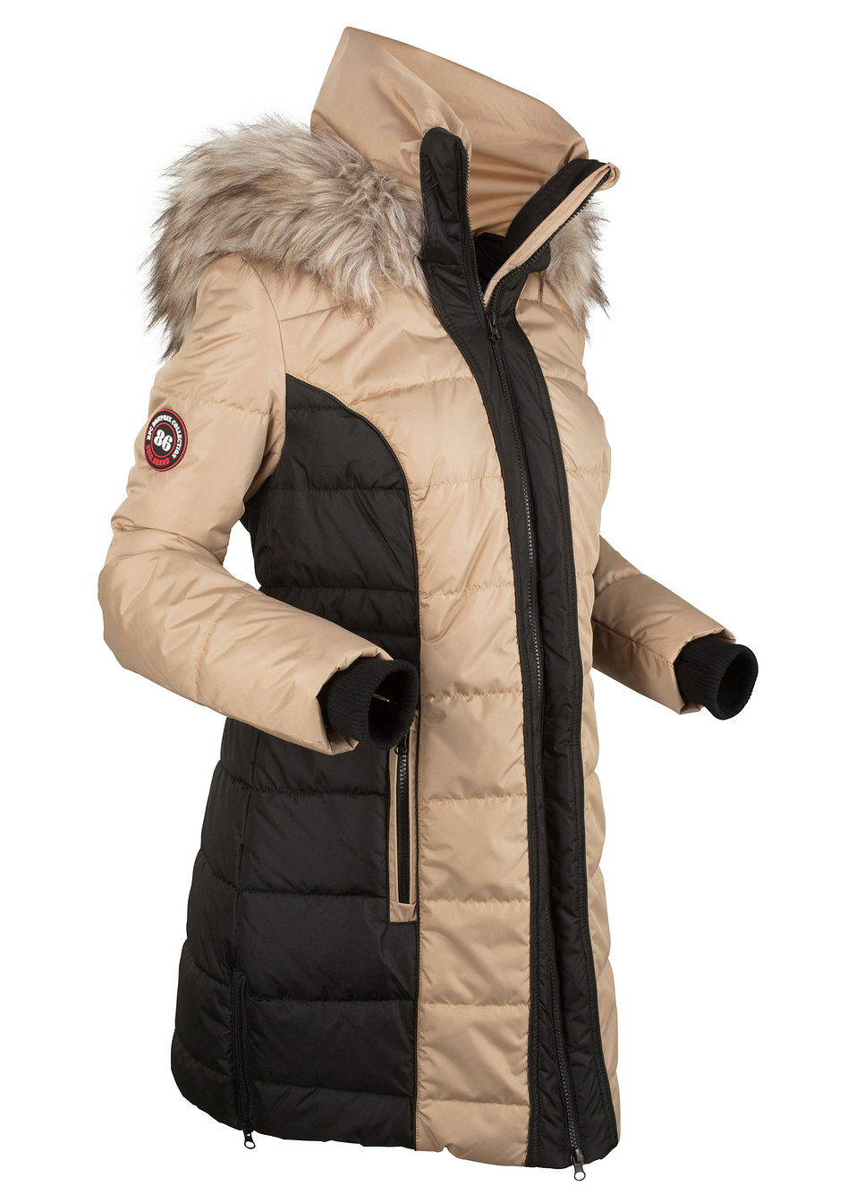 Μακρύ μπουφάν outdoor με ανακυκλωμένο πολυέστερ-Μπεζ-bpc bonprix collection