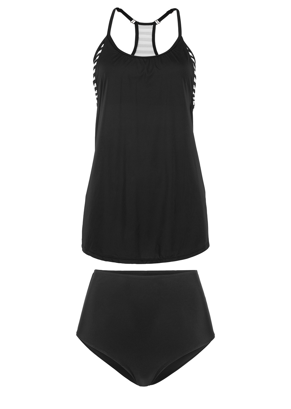 Τανκίνι με μακρύ τοπ-Μαύρο/Λευκό-RAINBOW