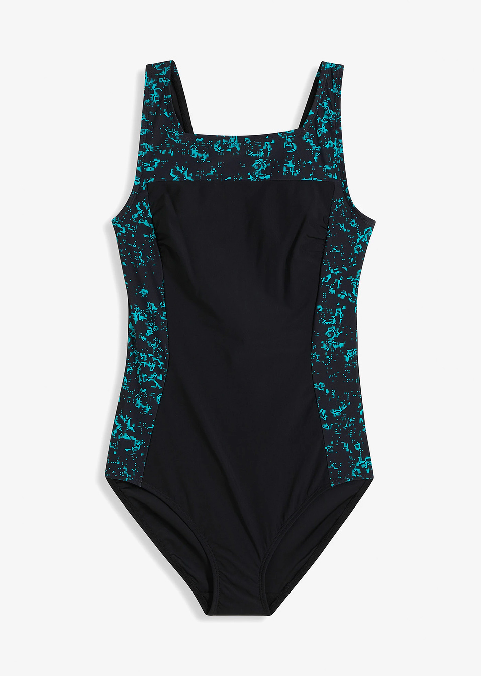 Ολόσωμο μαγιό που σμιλεύει-Μαύρο/Τιρκουάζ-bpc bonprix collection