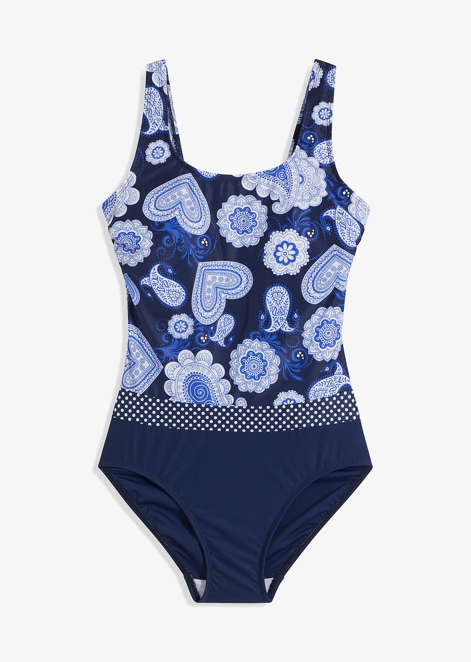 Ολόσωμο μαγιό που σμιλεύει-Μπλε εμπριμέ-bpc bonprix collection