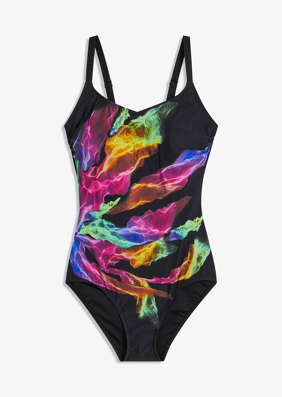 Ολόσωμο μαγιό που σμιλεύει-Μαύρο με στάμπα-bpc selection bonprix collection