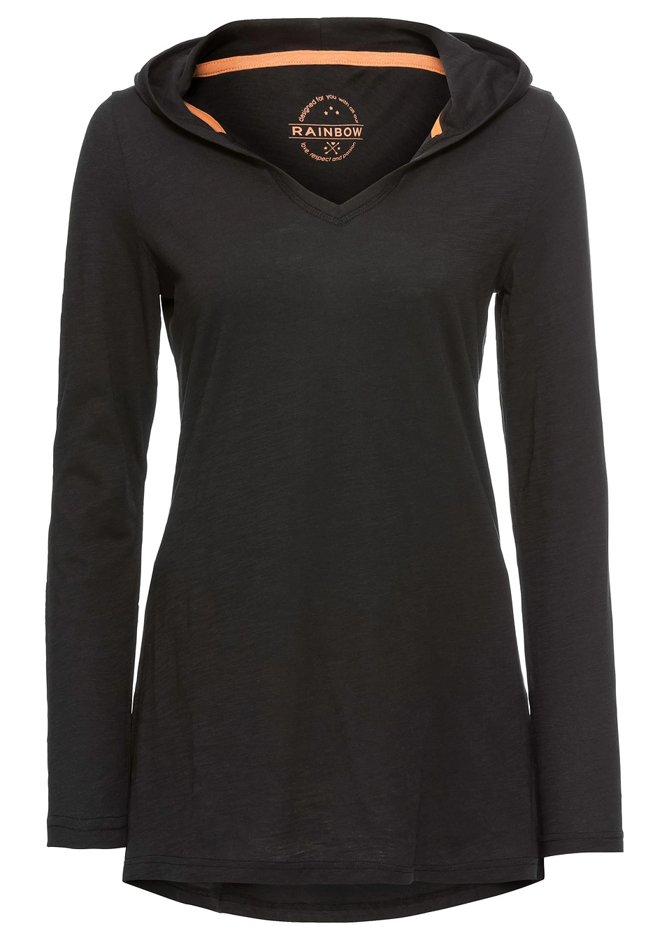 Μπλούζα με κουκούλα-Μαύρο-RAINBOW