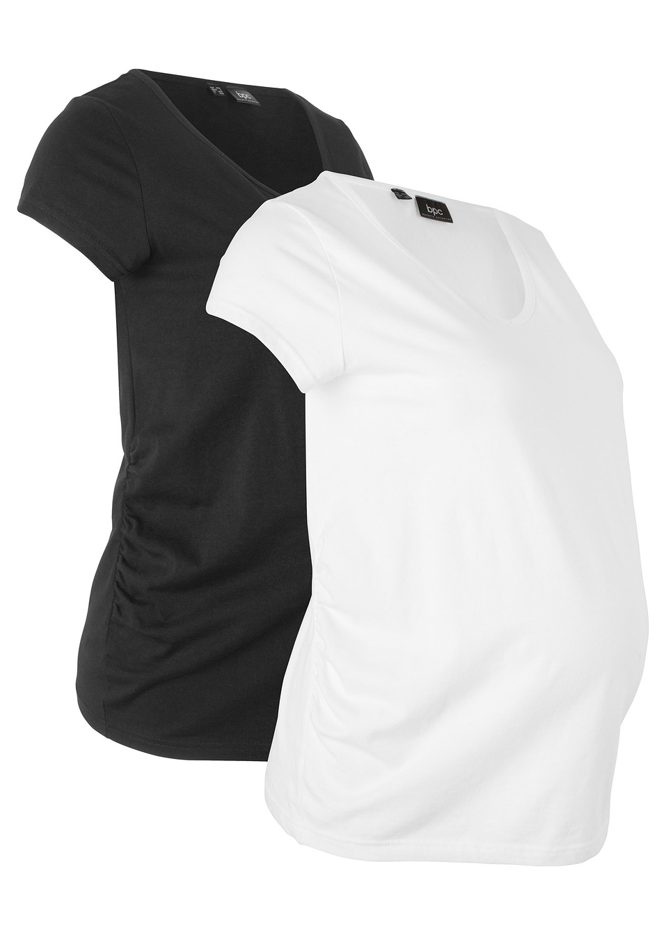 Тениска за бременни (опаковка с 2 бр.)-Черно + Бяло-bpc bonprix collection