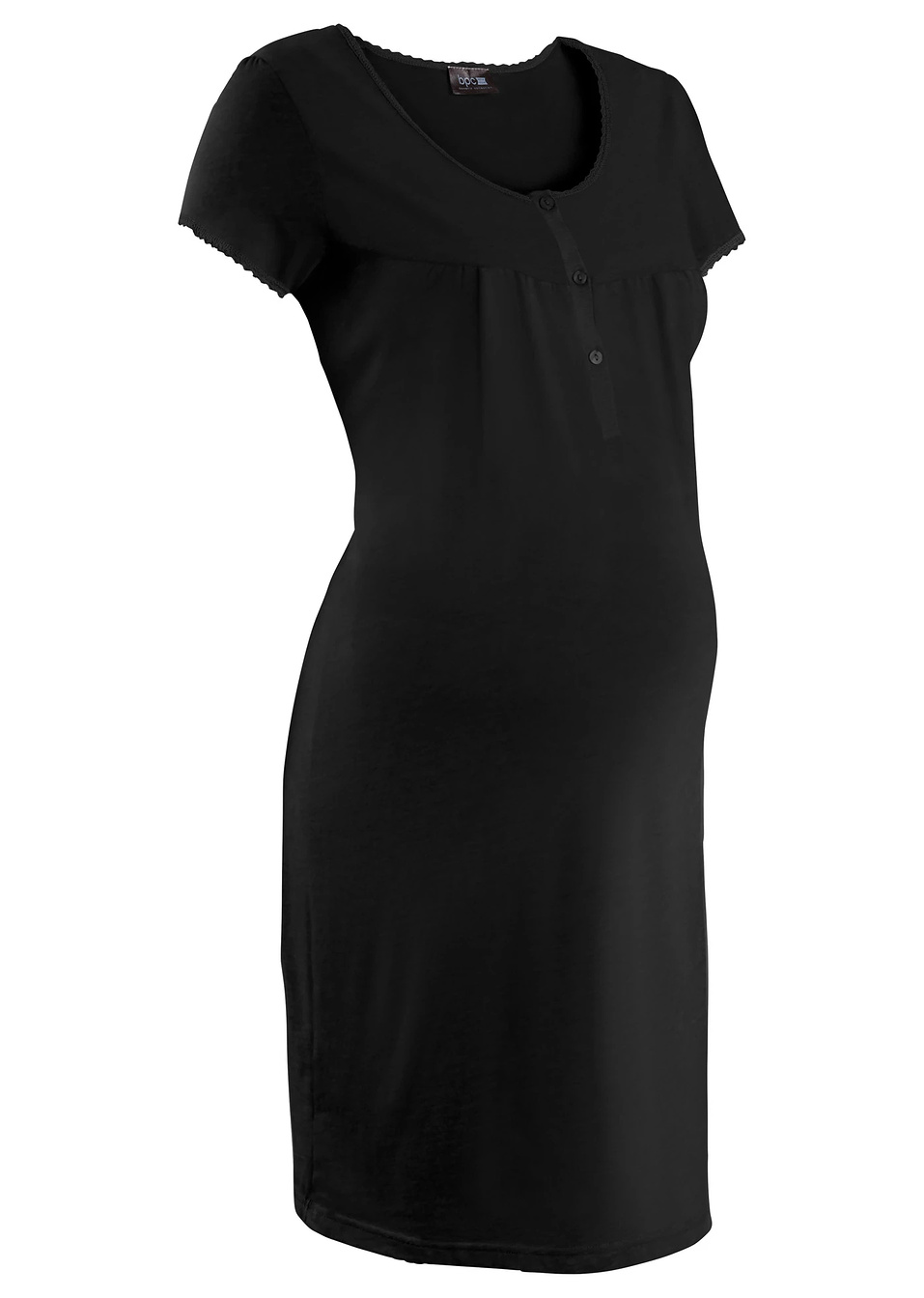 Нощница за бременни-Черно-bpc bonprix collection Nice Size