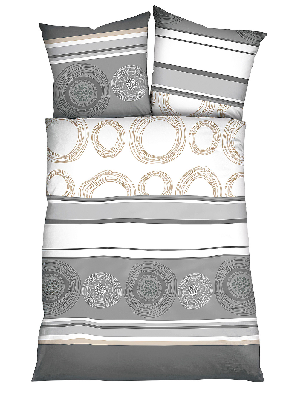 Παπλωματοθήκη με κύκλους-Γκρι-bpc living bonprix collection