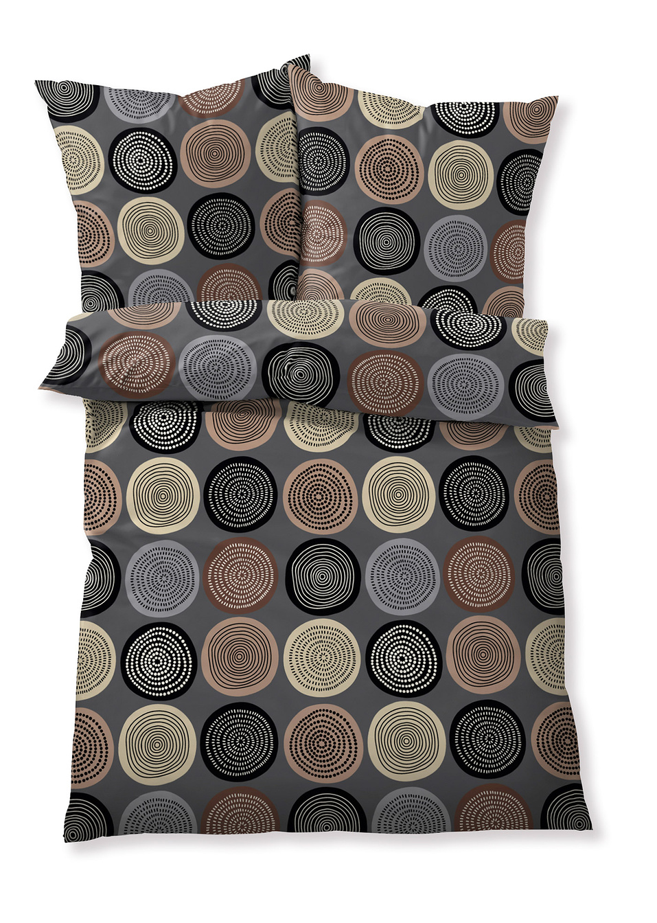 Παπλωματοθήκη "Cerchi"-Καφέ-bpc living bonprix collection