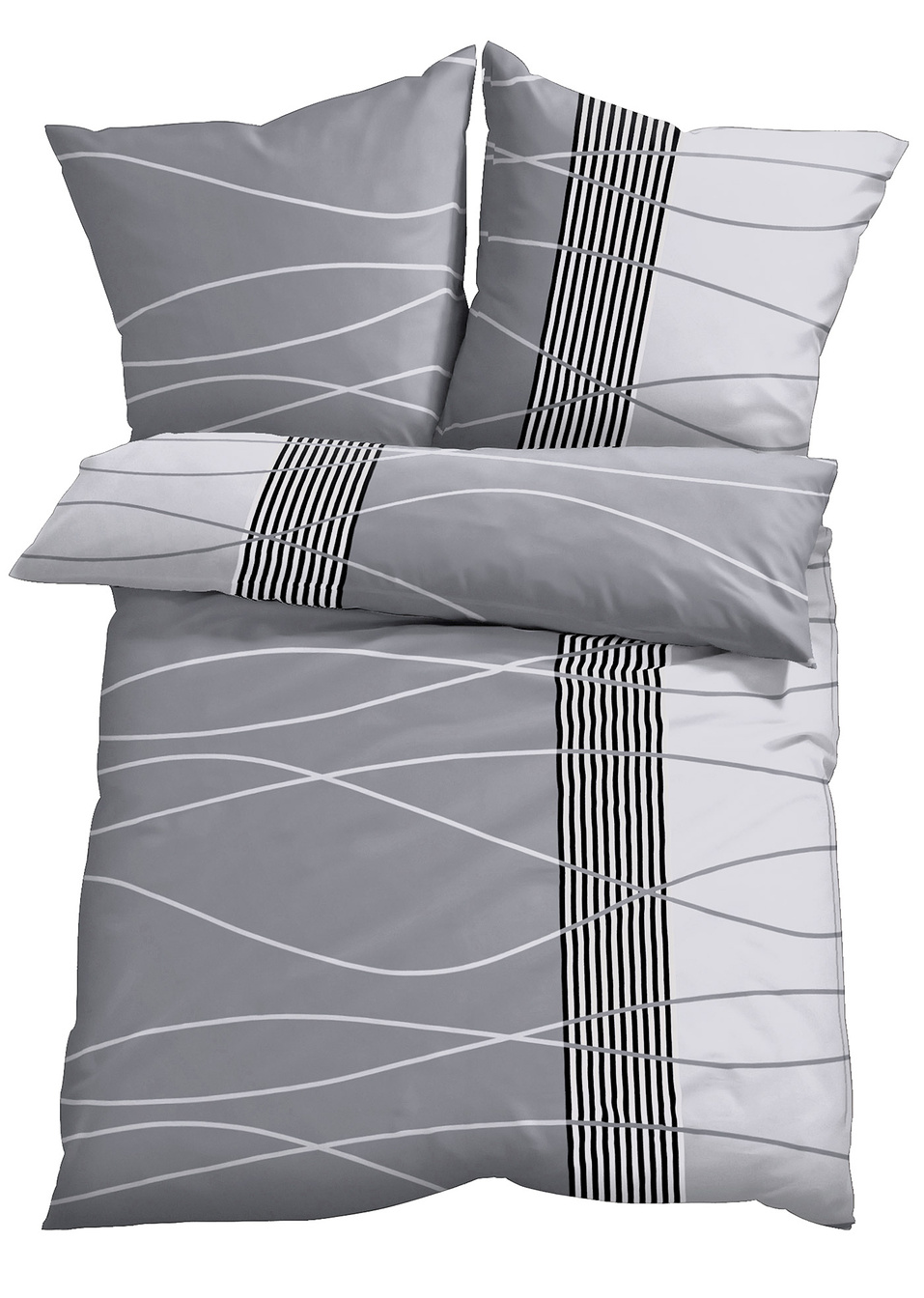 Παπλωματοθήκη με εμπριμέ μοτίβο-Γκρι-bpc living bonprix collection