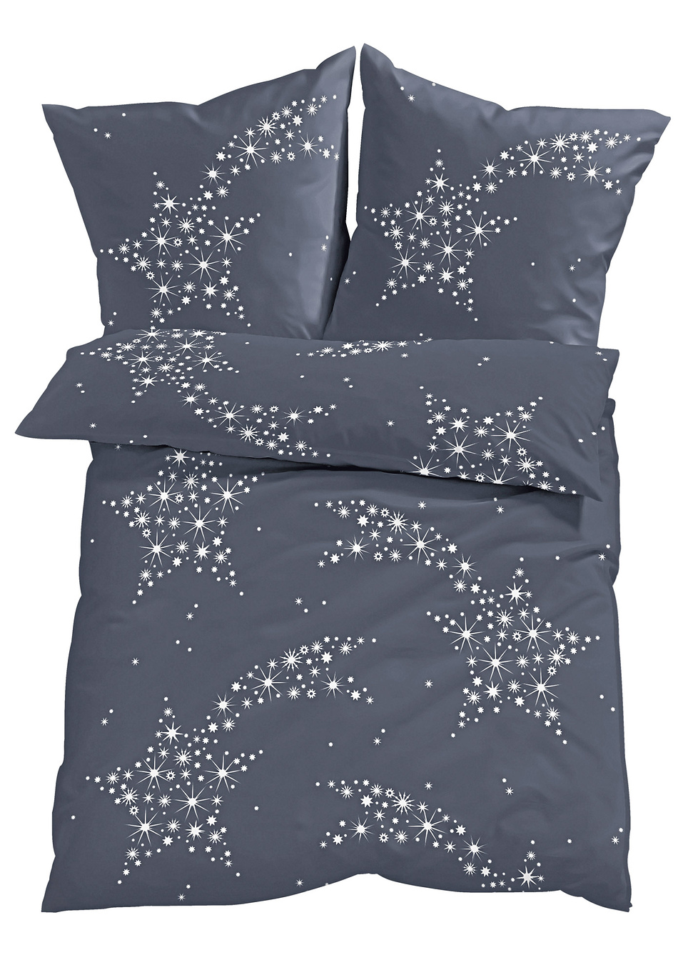 Παπλωματοθήκη με βροχή αστεριών-Γκρι-bpc living bonprix collection