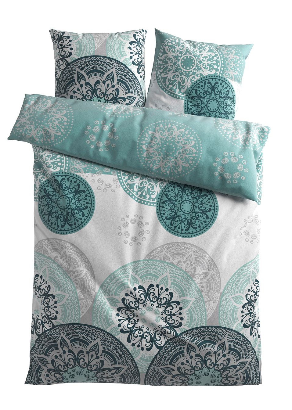 Παπλωματοθήκη με αραβουργήματα-Πετρόλ/Της μέντας-bpc living bonprix collection