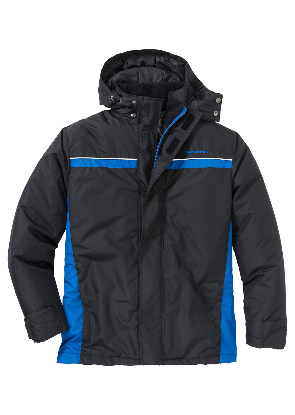 Χειμωνιάτικο τζάκετ technic με ανακυκλωμένο πολυέστερ-Μαύρο/Μπλε ελεκτρίκ-bpc bonprix collection