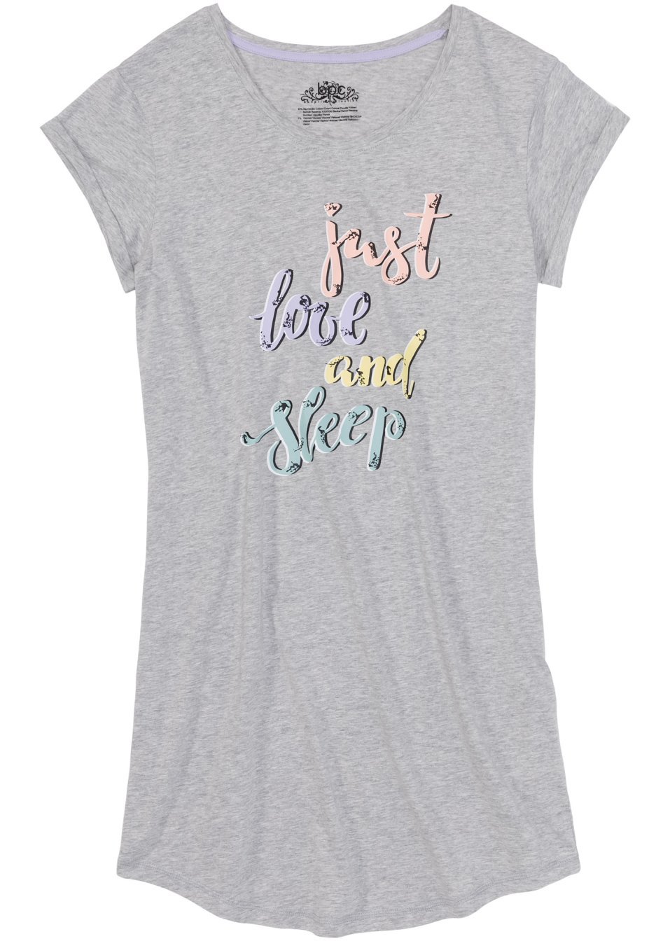 Νυχτικό-Γκρι ανοιχτό μελανζέ με στάμπα-bpc bonprix collection