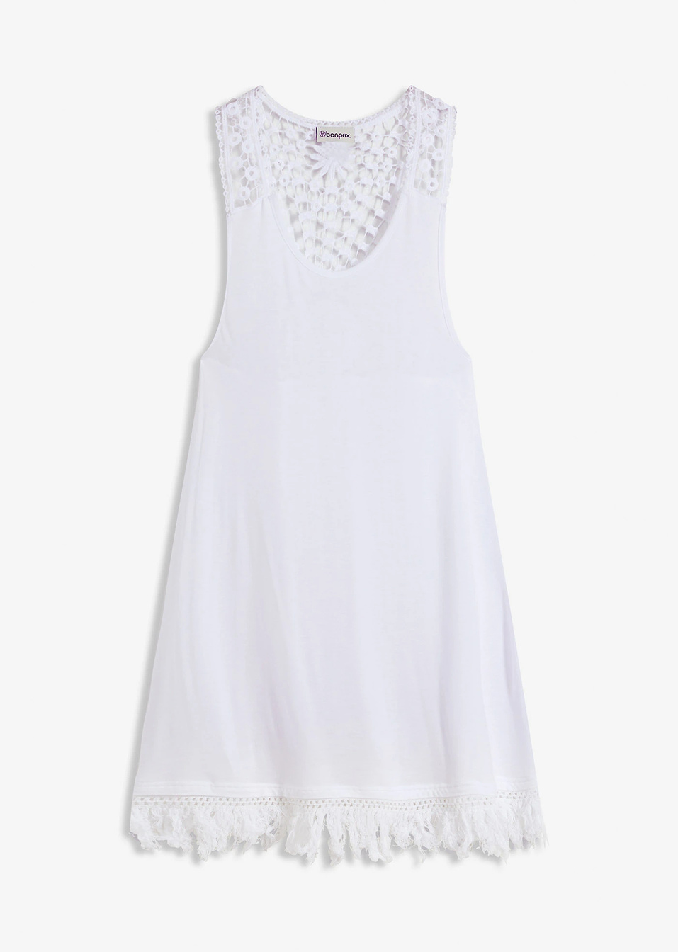 Φόρεμα για την παραλία-Λευκό-RAINBOW