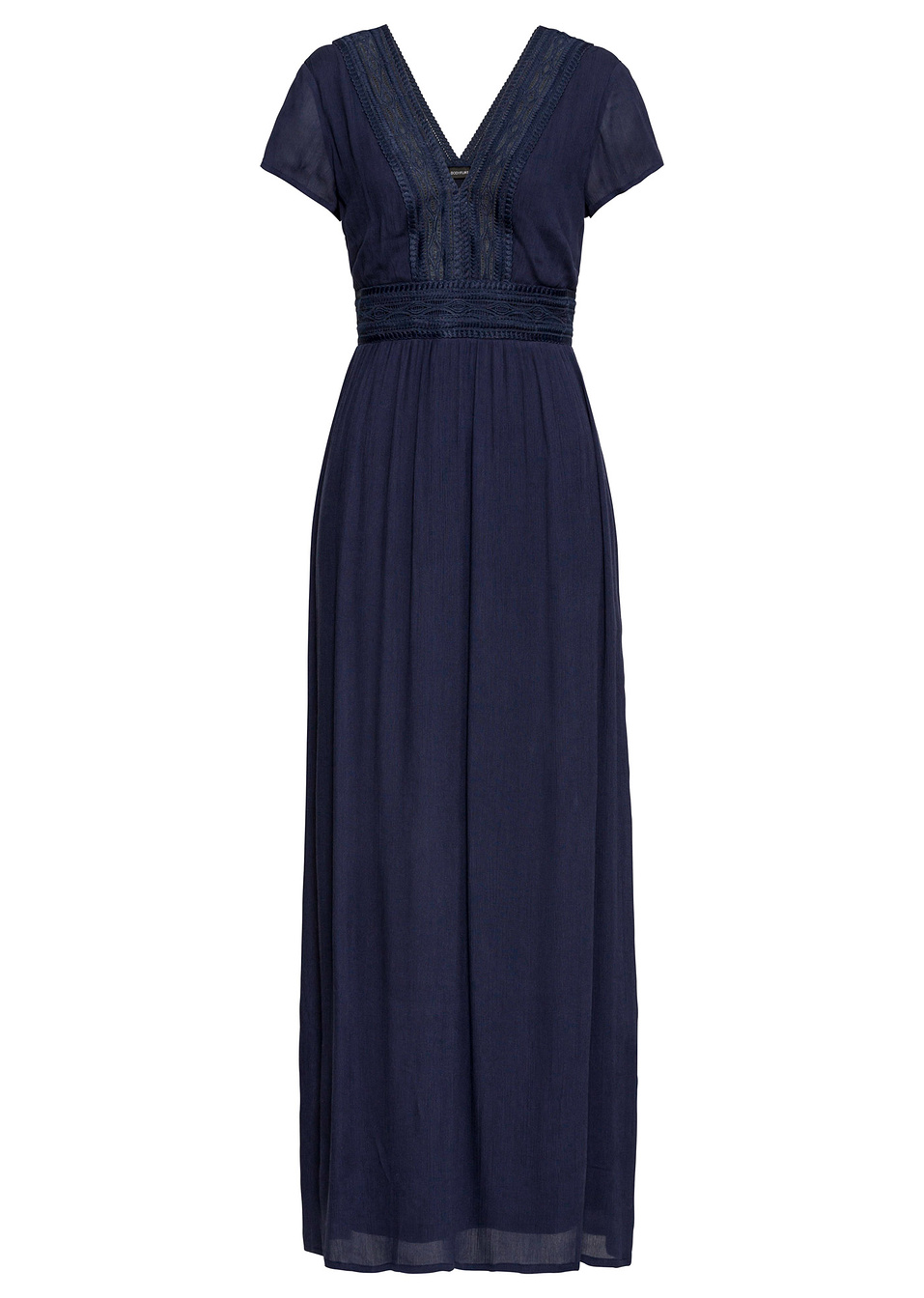 Μακρύ φόρεμα με δαντέλα-Μπλε σκούρο-BODYFLIRT