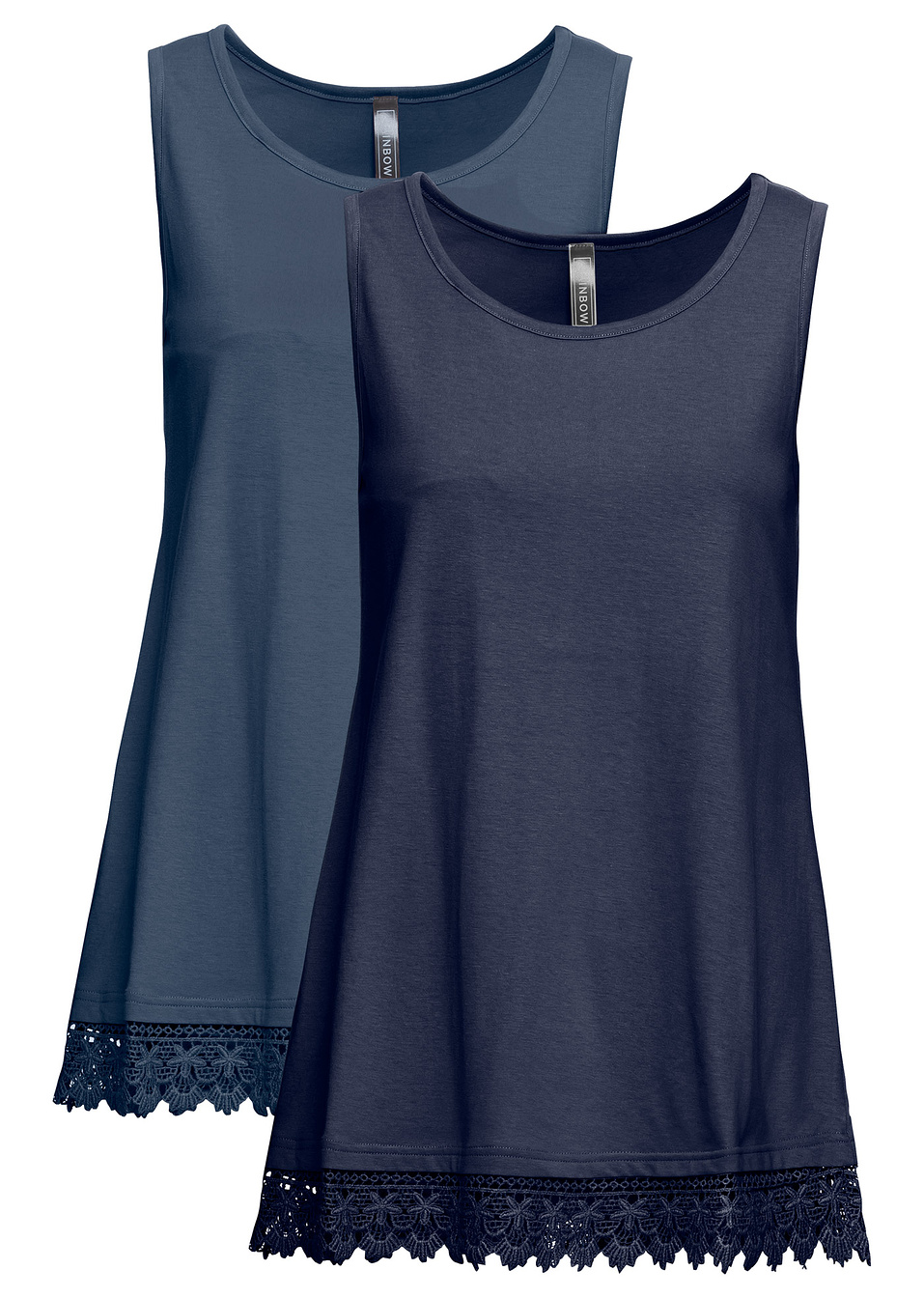 Τοπ με δαντέλα (συσκευασία των 2)-Μπλε denim + Μπλε σκούρο-RAINBOW