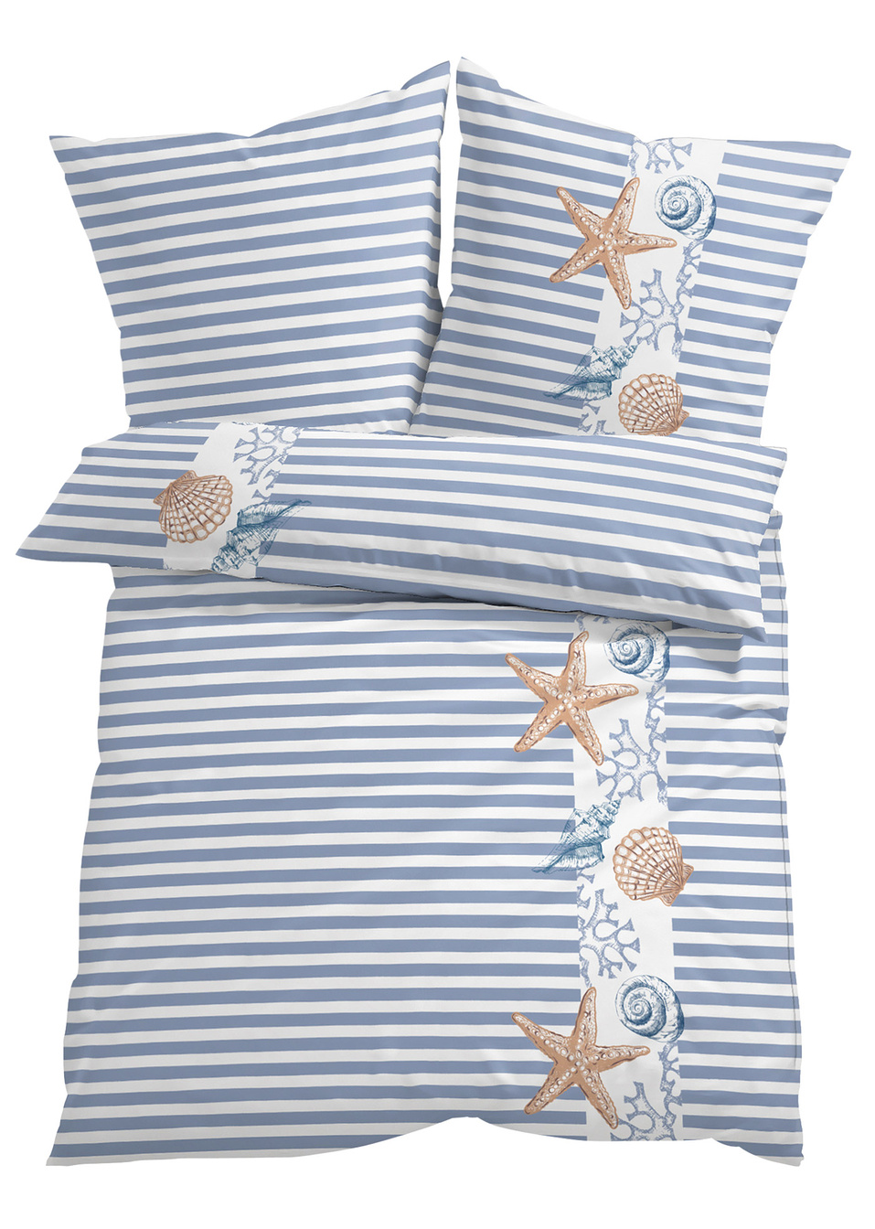 Παπλωματοθήκη με ναυτικό μοτίβο-Μπλε-bpc living bonprix collection