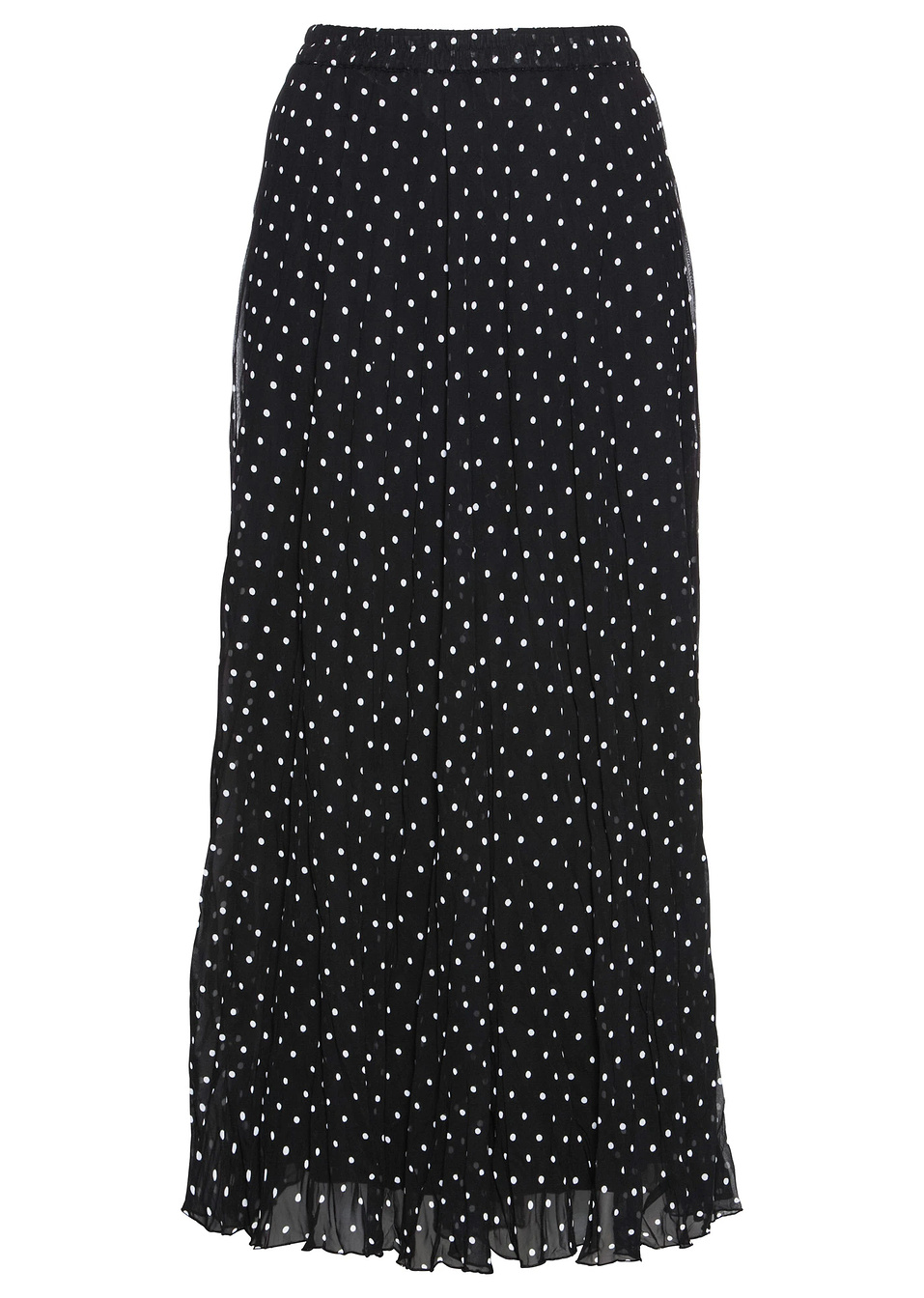 Пола от шифон-Черно/Бяло на точки-bpc selection bonprix collection