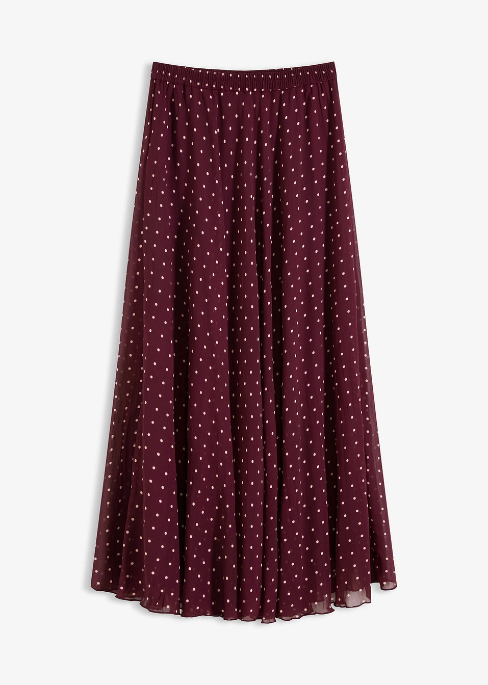 Пола от шифон-Бордо/Бежово на точки-bpc selection bonprix collection