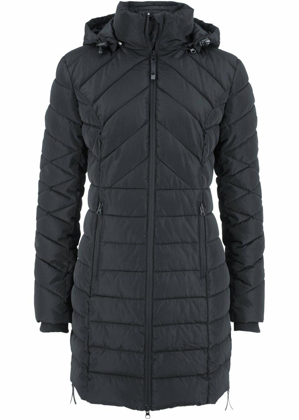 Μακρύ μπουφάν καπιτονέ-Μαύρο-bpc bonprix collection