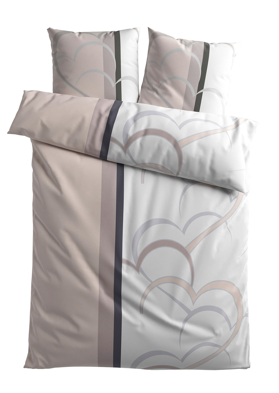 Παπλωματοθήκη με καρδιές-Tortora-bpc living bonprix collection