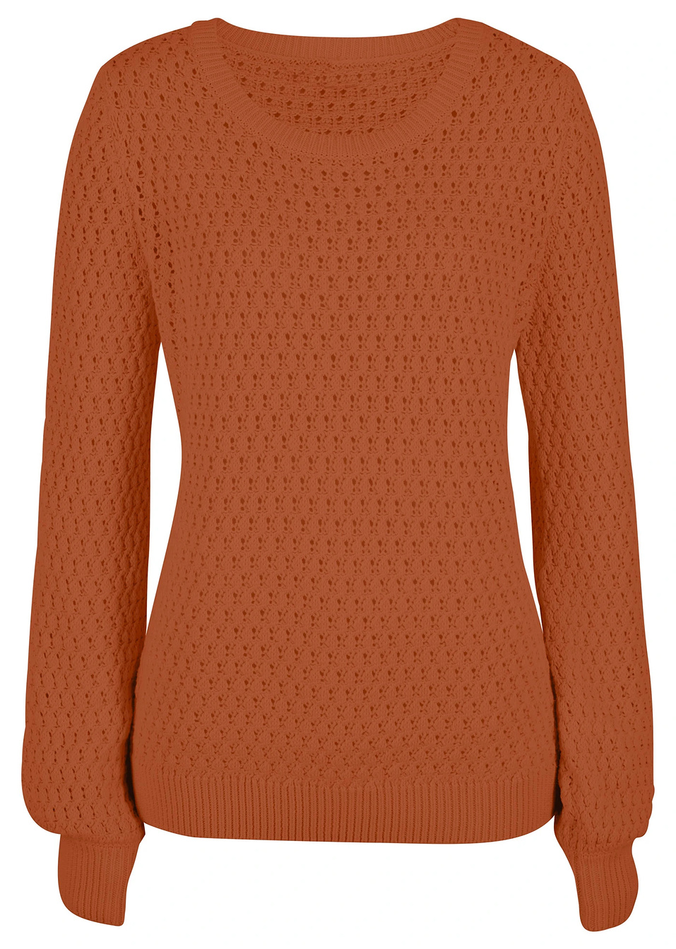 Πουλόβερ με ανάγλυφη πλέξη-Πορτοκαλοκαφέ-bpc bonprix collection