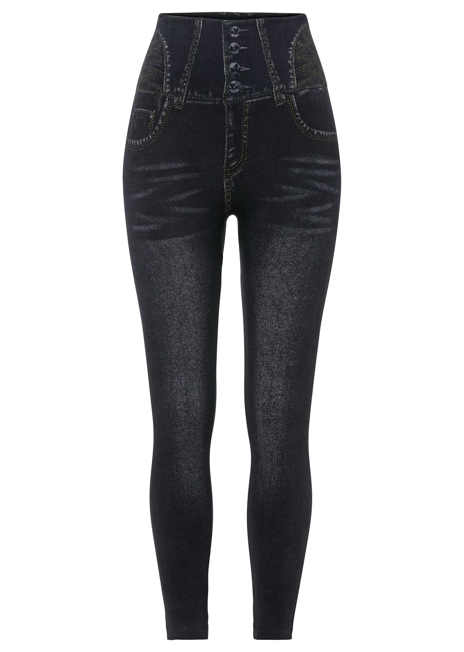 Κολάν με τζιν εμφάνιση-Μαύρο με denim look-bpc bonprix collection