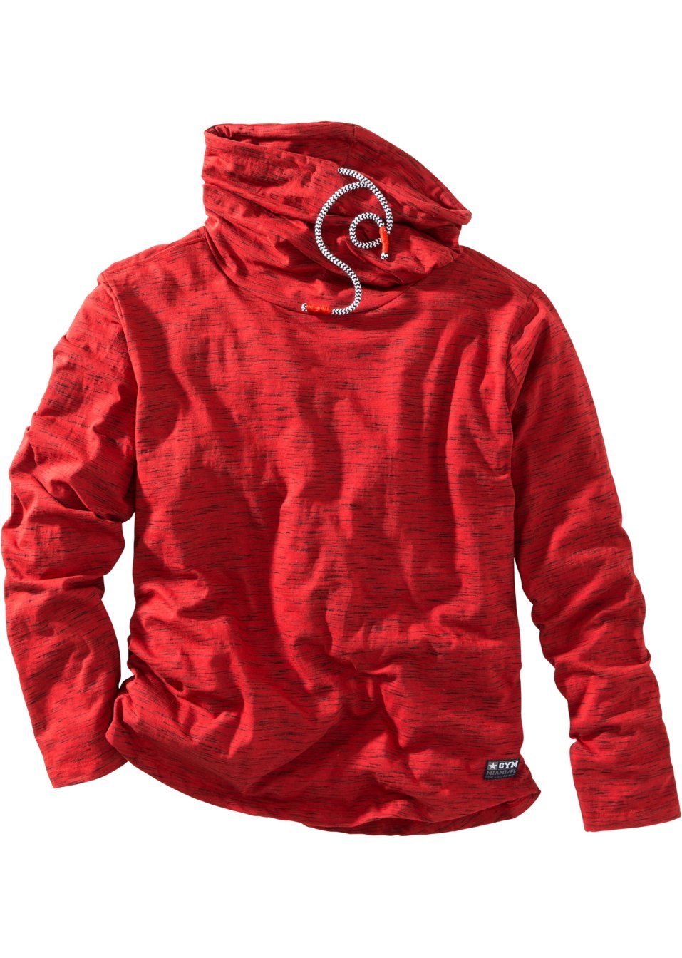 Блуза с дълъг ръкав и шал яка regular-Червено меланжирано-bpc bonprix collection