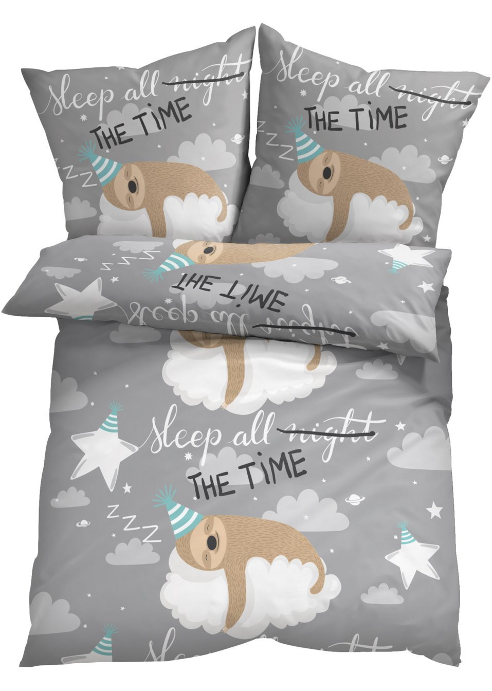 Παπλωματοθήκη "Sidney"-Γκρι-bpc living bonprix collection