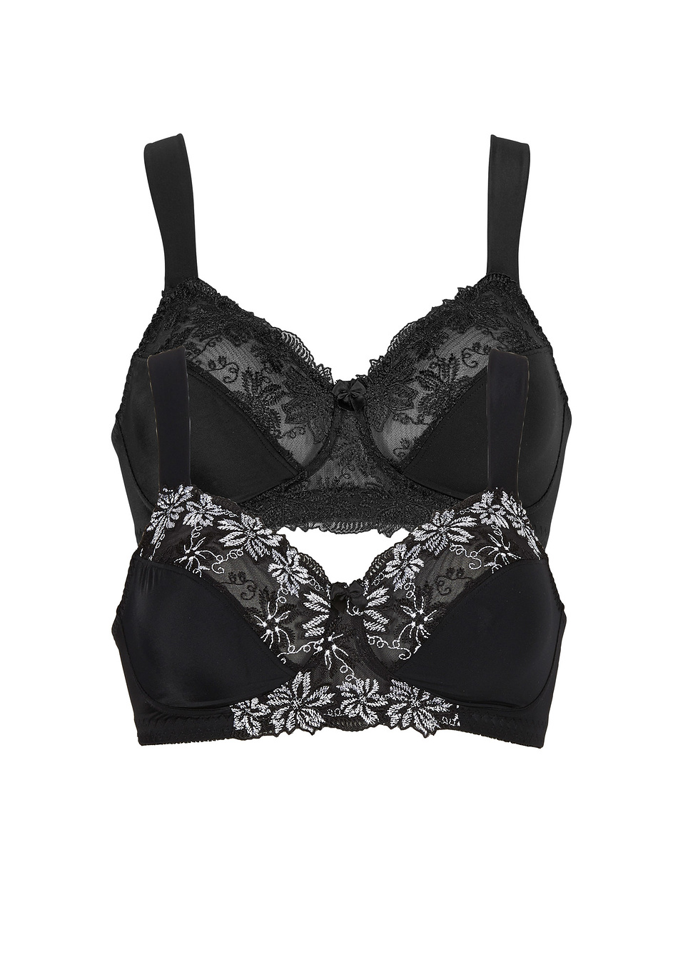 Σουτιέν χωρίς μπανέλα (συσκευασία των 2)-Μαύρο + Μαύρο/Λευκό-bpc selection bonprix collection