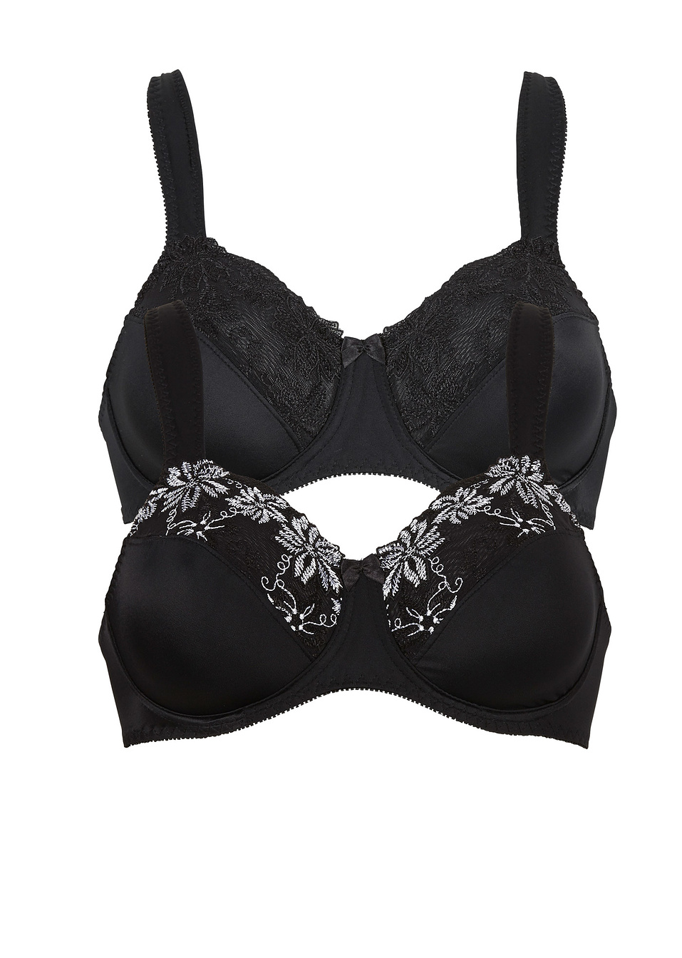 Σουτιέν (συσκευασία των 2)-Μαύρο + Μαύρο/Λευκό-bpc selection bonprix collection