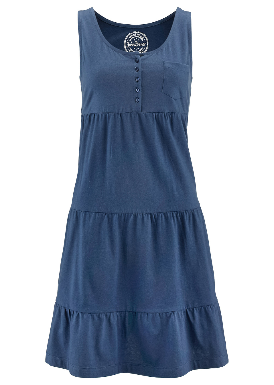 Κοντό φόρεμα από βαμβακερό ζέρσεϊ-Λουλακί-John Baner JEANSWEAR